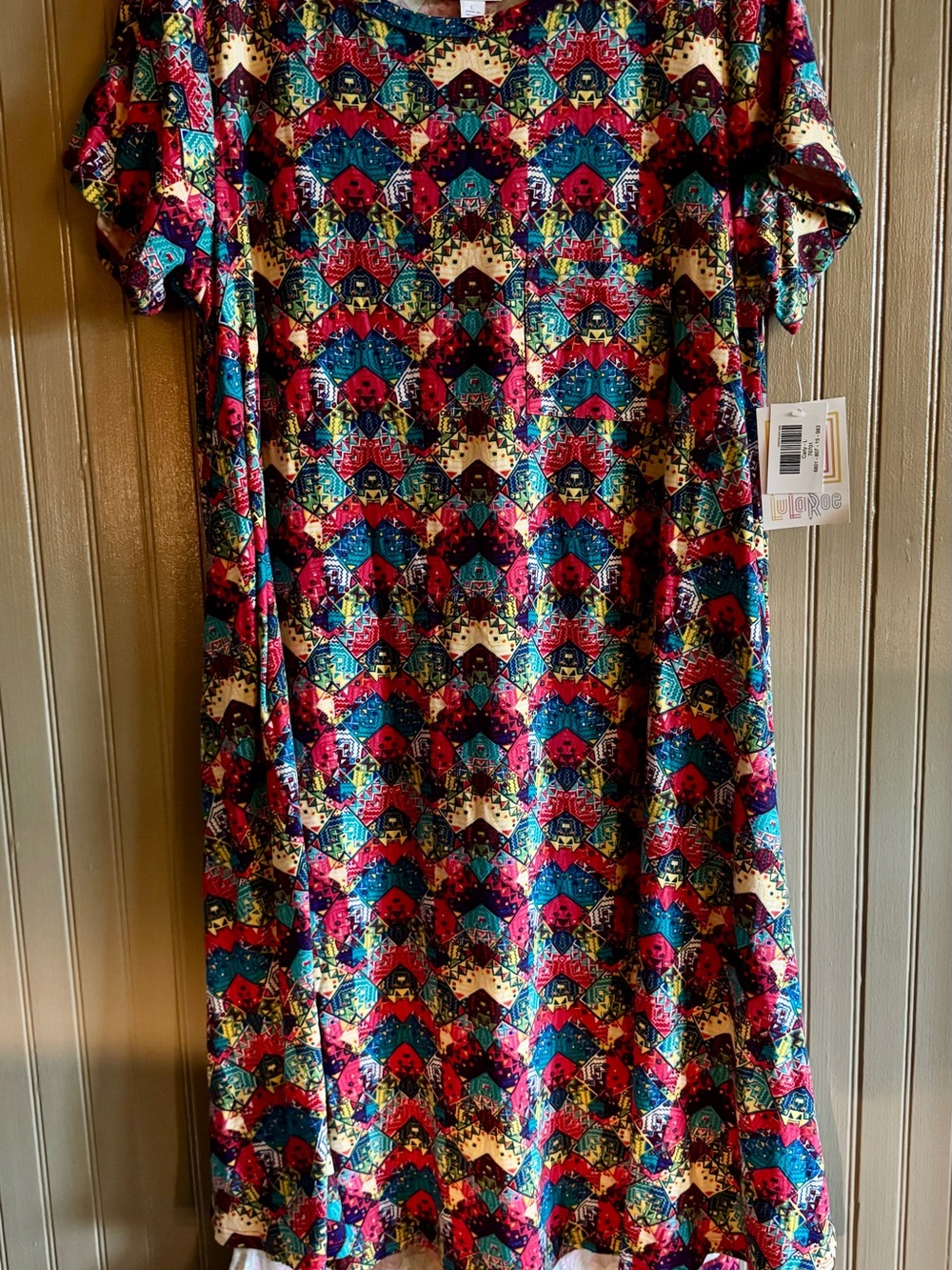 LuLaRoe Multicolor Geometric Print Carly Large New